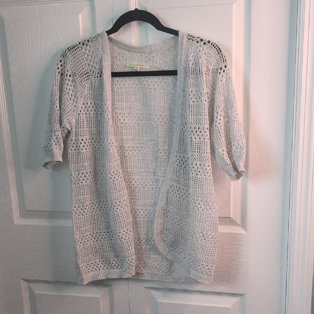 Women's Cream Open-Knit Sweater